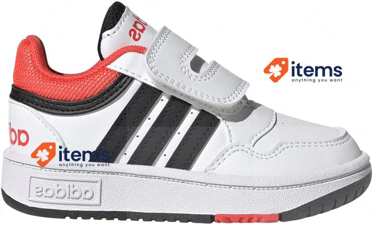 Adidas Hoops Boy Sneaker FTWR Bianco/Core/Nero/Bright Red, Taglia 7.5UK, 25EU