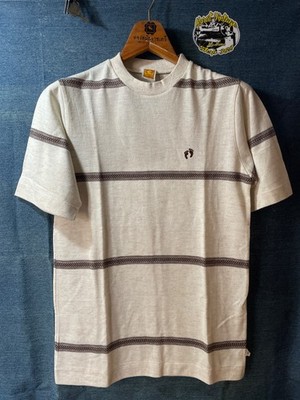 Vintage 70s Hang Ten Knit T Shirt Barefoot Logo Off White Surf Tee Small
