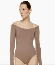 Babaton Contour Off-Shoulder Longsleeve Bodysuit from aritzia deep taupe Size S
