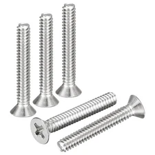 #4-40x7/8" Flat Head Machine Screws -50pcs -304 Stainless Steel -Silver