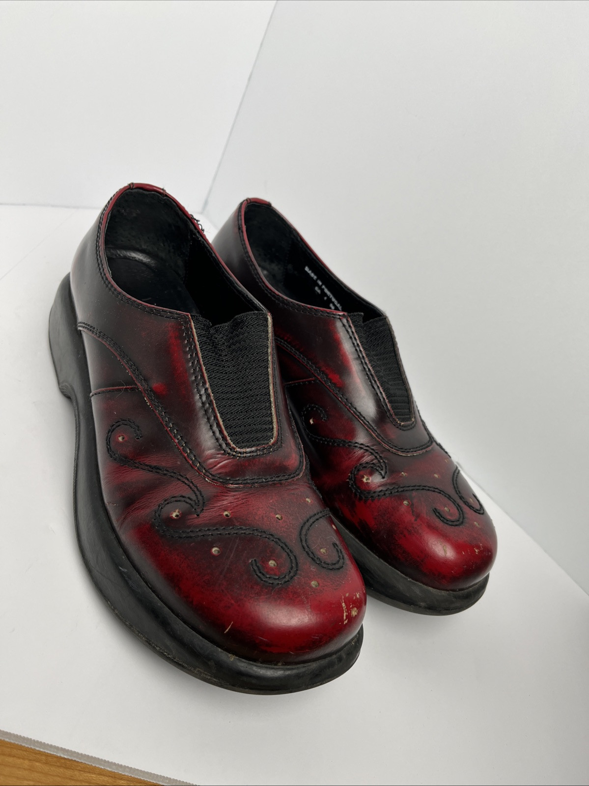 Vintage DANSKO Maroon Red Black Mary Jane Clogs EU 41 US 10