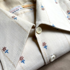 Vintage 1970s Van Heusen "Van Dual" Dress Sport Shirt Est. Sz M Dagger Collar