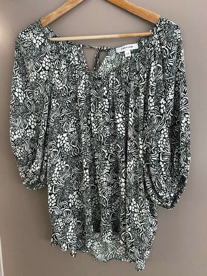 Preview Women’s Gathered Tee with Back Tie. Size 14