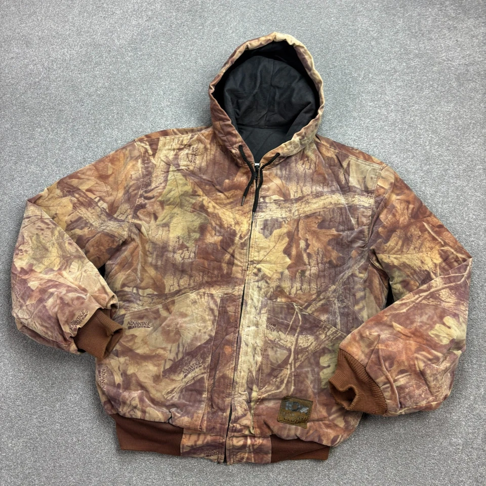 Chaqueta RealTree para mujer mediana marrón ropa de trabajo camuflada capucha de caza hecha en EE. UU. Dama Foto 2 de 4