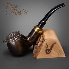 Mr. Brog WOODEN HAND MADE TOBACCO SMOKING PIPE 25 Kaiser Lid Cover  Black + Box