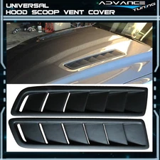 Universal Fitment Black Front Air Flow Intake Hood Vent Scoop 2PCS 20x5 Inch PP