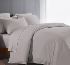 Duvet Cover Super King 3 Piece Egyptian Cotton Silver Grey 120x120 Bluemoon
