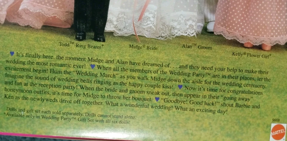Barbie Mattel 1990 Muñeca Vintage Día de la Boda Preciosa Dama de honor, Lunares Rosa Foto 3 de 4