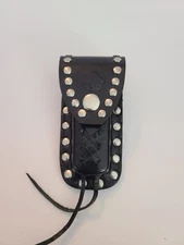 STUD-Knife Sheath 5" STUDDED LACED Genuine Leather Laced Knife case