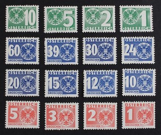 CKStamps: Austria Stamps Collection Scott#J159 J174 Mint NH OG