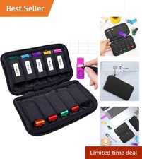 Soft Black USB Drive Case: 10 Slots for Safe Storage of Essential Electronics