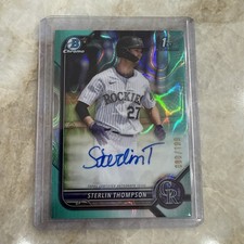 2022 Bowman Draft Chrome 1st Aqua Lava Refractor AUTO /199 Sterlin Thompson