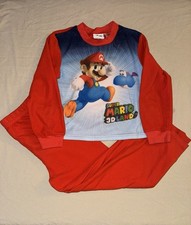 Super Mario 3d Land Youth Fleece Pjs Boys Size 8