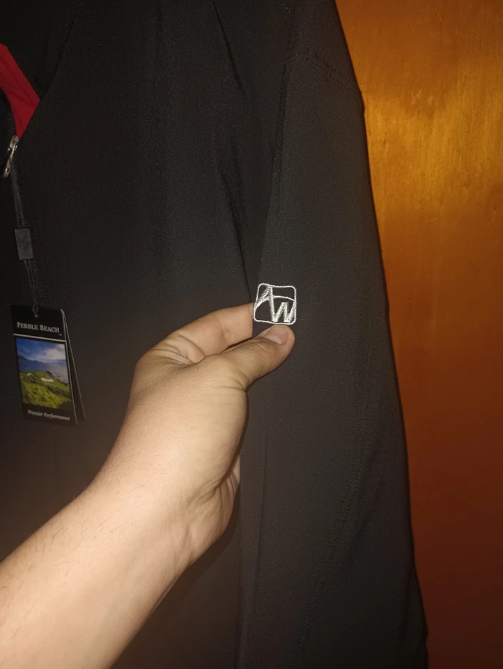 New With Tags Pebble Beach Jacket Mens L Black Full Zip Bomber Golf Windbreaker - Image 4 of 4