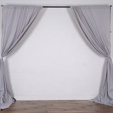 SILVER 10 x 10 ft Polyester BACKDROP CURTAINS Drapes Panels Home Light Gray