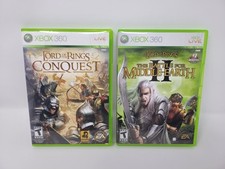 Lord of the Rings The Battle for Middle Earth II & Conquest Xbox 360 CIB Lot