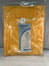 Vintage Gold Orange Tailored Nylon Tricot Womens Button Pajama Set Sz34 NIP