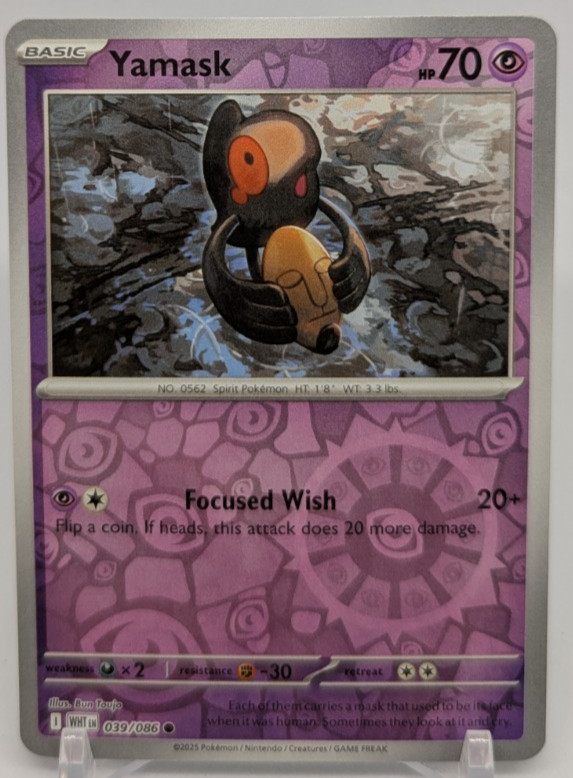 🔥Yamask 039/086 Reverse Holo Common White Flare Pokemon TCG NM🔥