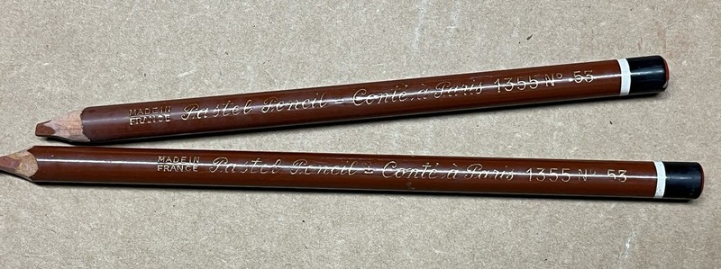 2 Conte’ A Paris 1355 Pastel Pencils # 53. Archival Quality, Soft Brown Tones