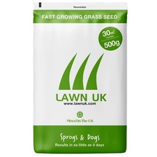 Lawn UK Sprogs & Dogs Grass Seed 500g 30sqm Coverage Hardwearing Fast Growing