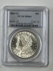 1883 CC Morgan Silver Dollar PCGS MS 64, Beautiful High Grade Bright White Coin