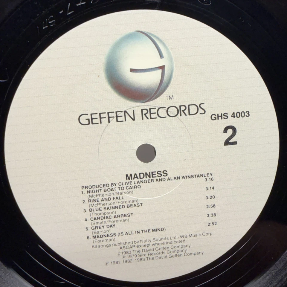 Madness Self Titled Original 1983 Vinyl LP Geffen 1st Press GHS-4003 Foto 3 de 4