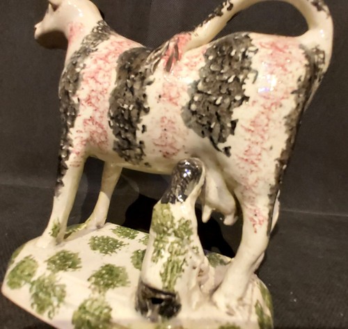 Vache faience Crémier PRATT WARE XIXe Staffordshire Angleterre Creamer Milk 1810 - Picture 12 of 22