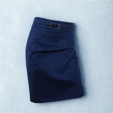Gucci Vintage Tom Ford Navy Bamboo Toggle Pencil Skirt IT 42  Rare