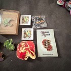 Lot Of Assorted Dragon-Themed Pins And Buttons Including Enamel Hand-Painted And — photo 3