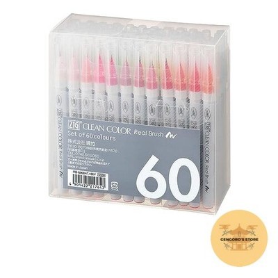 Kuretake ZIG Clean Color Real Brush Pen 60 Colors RB-6000AT Japan