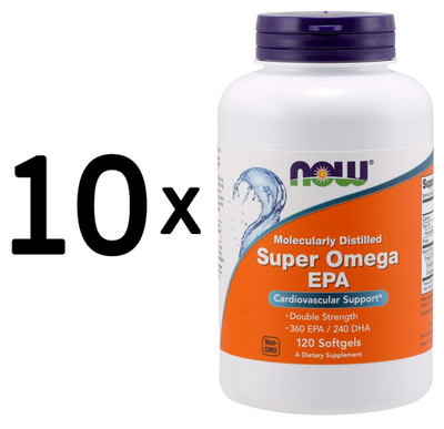 10 x NOW Foods Super Omega EPA Molecularly Distilled - 120 (166,66 EUR/kg)