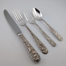Kirk Repousse Sterling Silver 4 Piece Place Setting - No Monograms