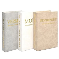 Decorative Book Storage Boxes Set of 3 – Faux PU Leather & Velvet Book Boxes ...