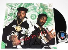 RAKIM THE GOD MC SIGNED ERIC B. & 'PAID IN FULL' ALBUM VINYL RECORD BECKETT COA