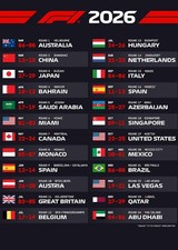 2026 FORMULA 1 SCHEDULE FRIDGE MAGNET 5" X 3.5"