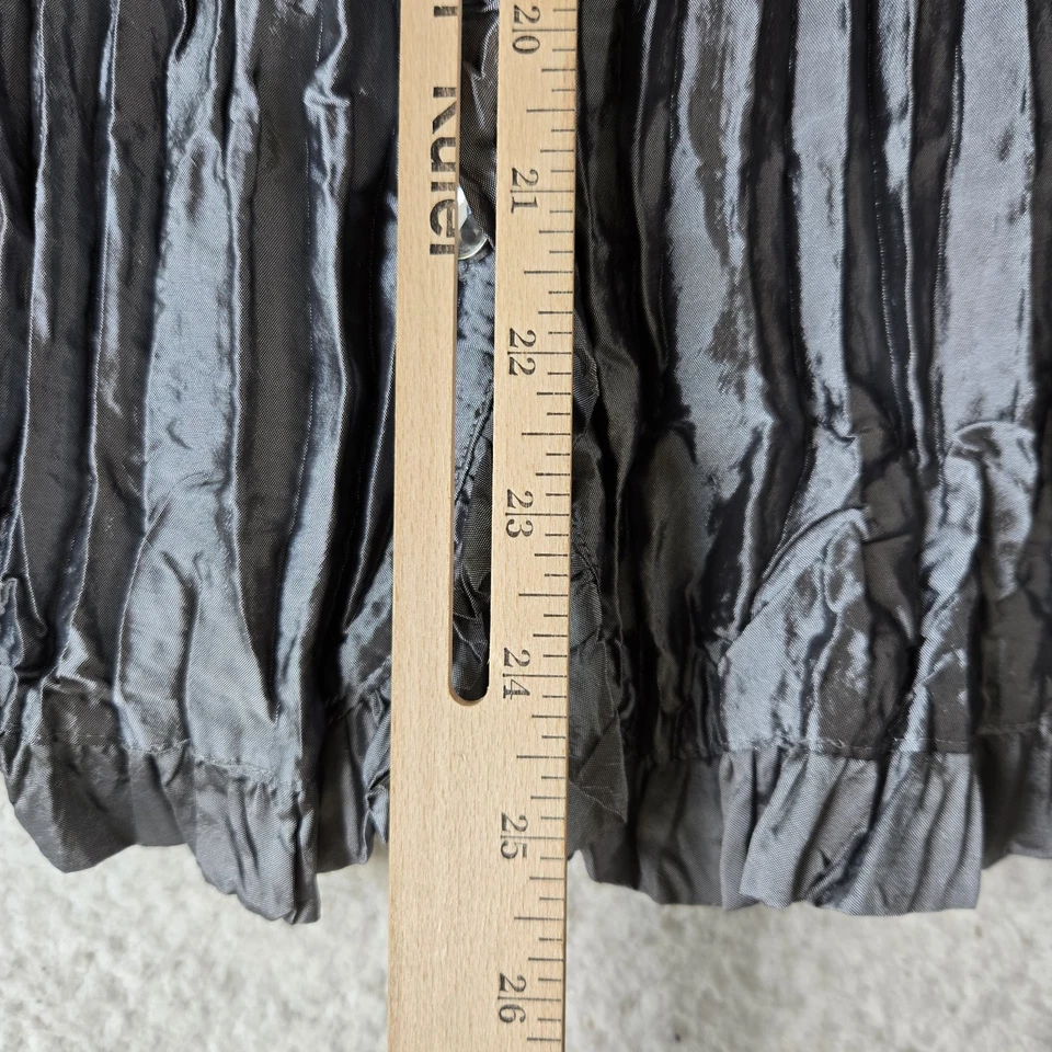 De Colección Agora Mujer Top XL Gris Satinado Acordeón Plisado Volantes Estrás Avant Garde Foto 4 de 4