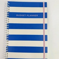 Home Finance Bill Organizer w/ Monthly Pockets Budget Planner Blue & White
