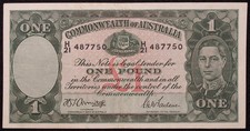Australia £1 One Pound ND (1938-52) - King George VI - P-26 (N2904-TRK) BA-M