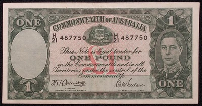 Australia £1 One Pound ND (1938-52) - King George VI - P-26 (N2904-TRK) BA-M - Image 1 of 2