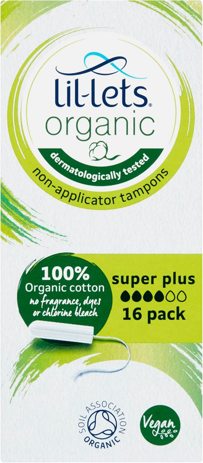 16 Organic Non-Applicator Tampons Super Plus
