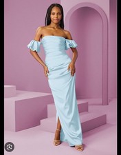NEW W/ TAGS Barbie x Azazie 1050, Color Mist, Stretch Satin, Size A12