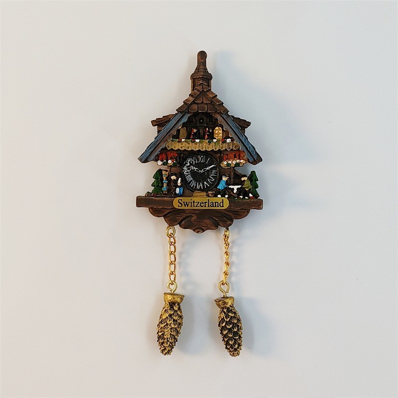 Switzerland Cuckoo clock Collectible Tourist Souvenir 3D Resin Fridge Magnet