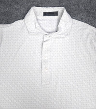 G/FORE Polo Shirt Mens Large White Geometric Golf Performance Athletic