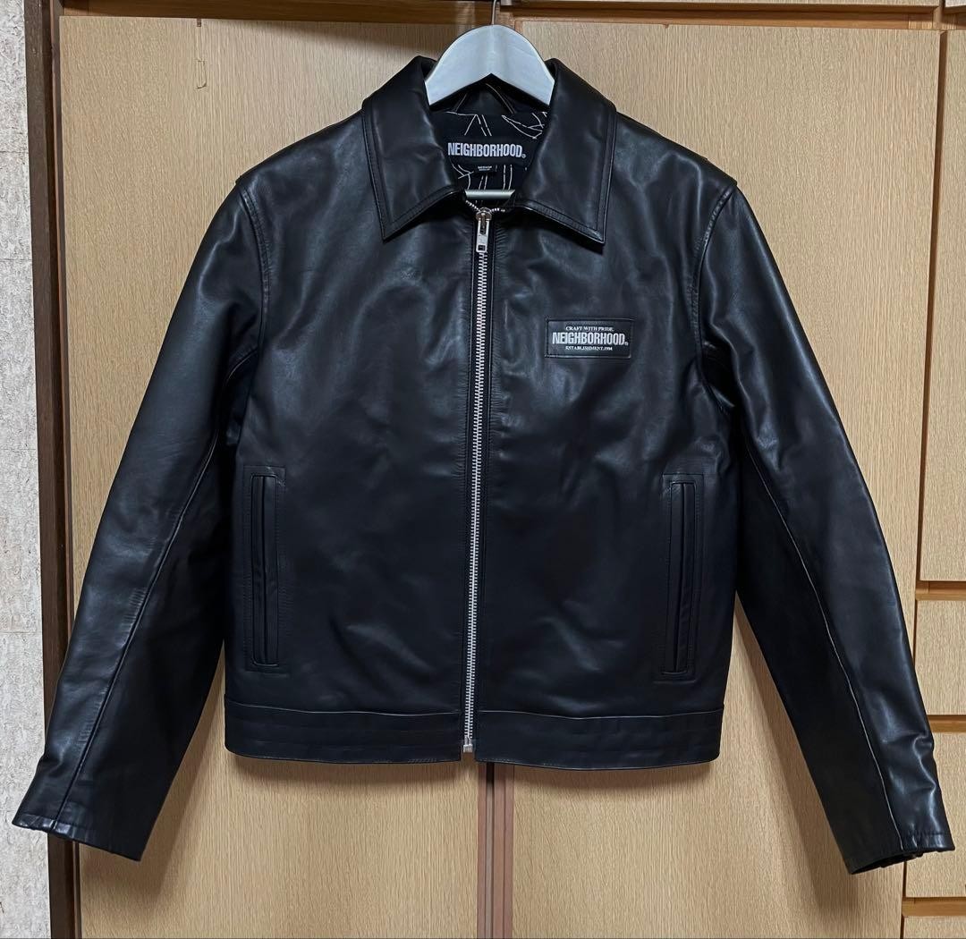 NEIGHBORHOOD Neighborhood Logo Leather Jacket Black | eBay