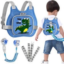 Toddler Harness Leash Anti Lost Wrist Link, mini, Blue/Tyrannosaurus Rex