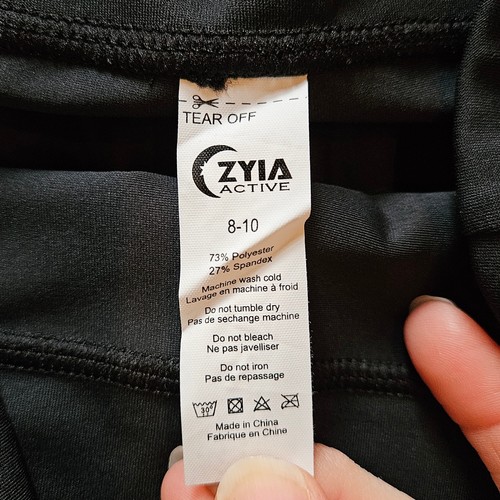 Zyia Leggings Womens Size 8-10 Black Vertex Light n Tight 7/8 Hi Rise Spellout - Picture 12 of 12