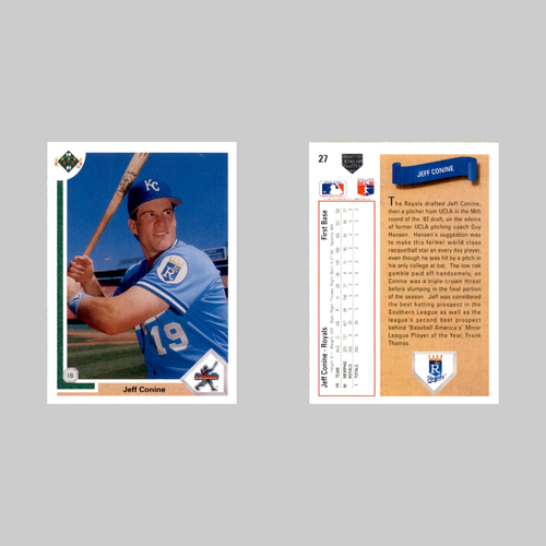 Jeff Conine Rookie Lot 9 Baseball Cards 1991 Upper Deck Kansas City Royals Set - Picture 4 of 11