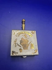 Pocket Ashtray Vintage Wisconsin Souvenir Embossed Compact Portable Hinged Mini
