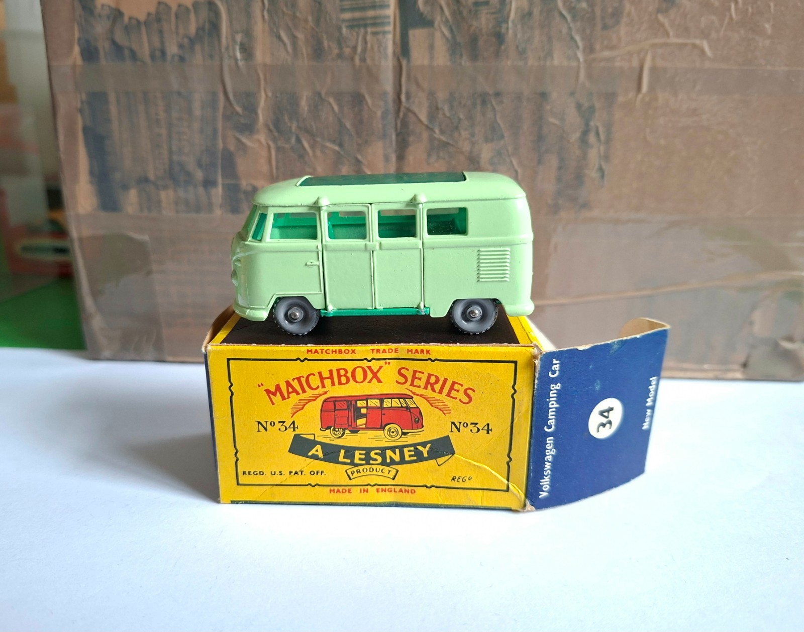 Matchbox Lesney Volkswagen Camping Car N°34 - Miniature Norev D'occasion