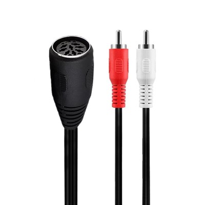 DIN 8Pin to 2RCA Cable, DIN 8 Pin Female to 2RCA Red White Male Stereo Audio ...
